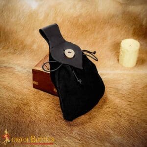 Medieval Suede Belt Pouch - Black