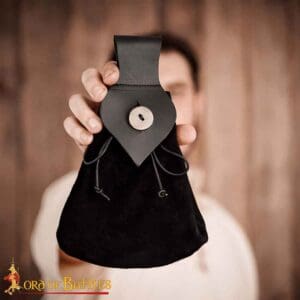 Medieval Suede Belt Pouch - Black