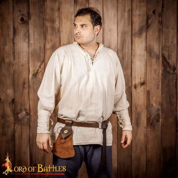 Medieval Suede Belt Pouch - Brown