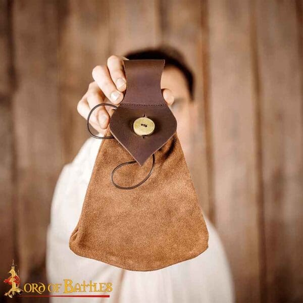 Medieval Suede Belt Pouch - Brown