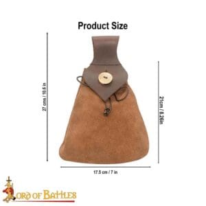 Medieval Suede Belt Pouch - Brown