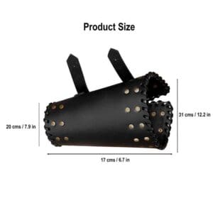 Audric Medieval Leather Bracers - Black