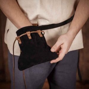 Adventurer's Suede Belt Pouch - Black