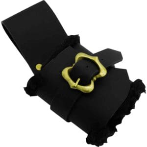 Fur Lined Leather Sword Frog - Black