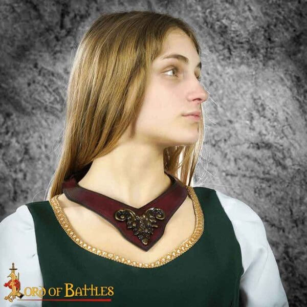 Regal Leather Neckband - Maroon