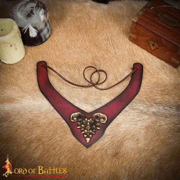 Regal Leather Neckband - Maroon
