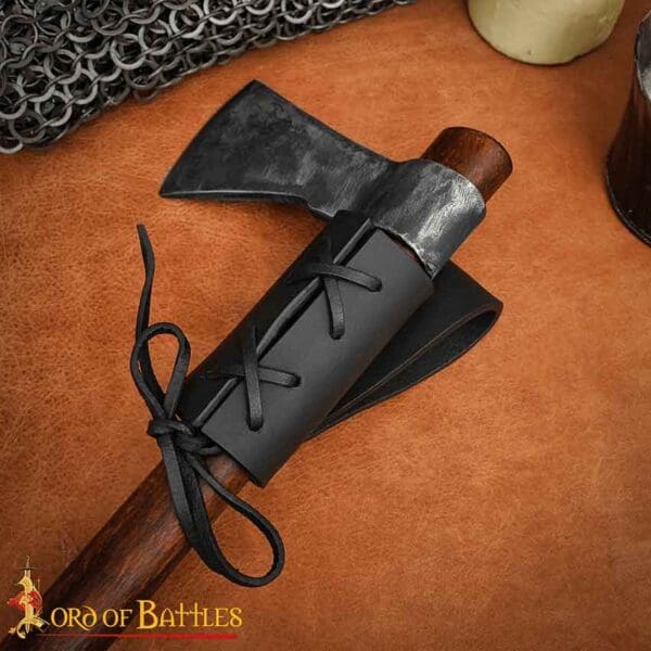 Narrow Leather Sword Frog - Black