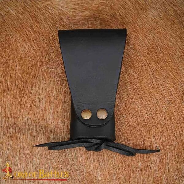 Narrow Leather Sword Frog - Black