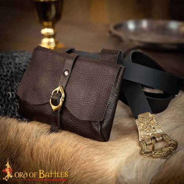 Messenger's Medieval Leather Belt Pouch - Brown