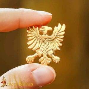 Brass Heraldic Eagle Belt Studs - Set of 5