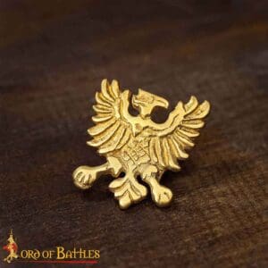 Brass Heraldic Eagle Belt Studs - Set of 5