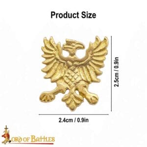 Brass Heraldic Eagle Belt Studs - Set of 5