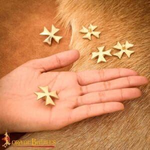 Brass Templar Cross Belt Studs - Set of 5