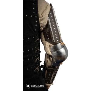 Steel and Leather Splinted Arm Armour - Brown