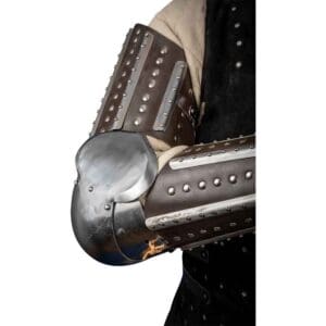 Steel and Leather Splinted Arm Armour - Brown