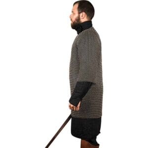 Short Sleeve Steel Chainmail Haubergeon - 9mm Round Rings