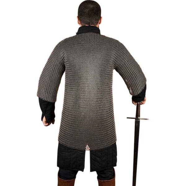 Short Sleeve Steel Chainmail Haubergeon - 9mm Round Rings