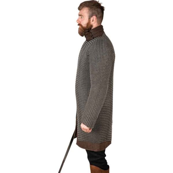 Long Sleeve Steel Chainmail Hauberk - 9mm Round Rings
