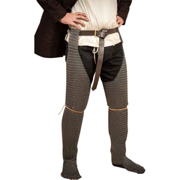 Steel Chainmail Chausses - 9mm Round Rings