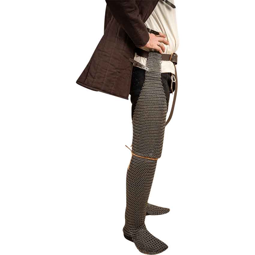 Steel Chainmail Chausses - 9mm Round Rings