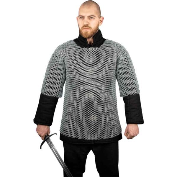 Galvanized Steel Chainmail Haubergeon - 10mm Round Rings