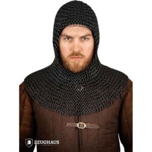 Black Dynasty Chainmail Coif - 10mm Round Rings