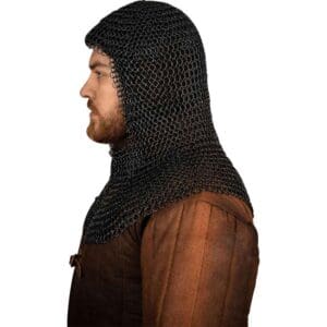 Black Dynasty Chainmail Coif - 10mm Round Rings