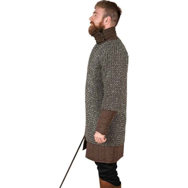Riveted Steel Chainmail Haubergeon - 10mm Round Rings