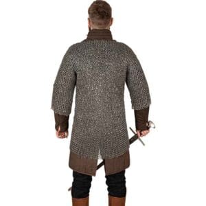 Riveted Steel Chainmail Haubergeon - 10mm Round Rings