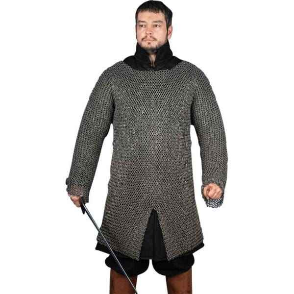 Riveted Steel Chainmail Hauberk - 10mm Round Rings