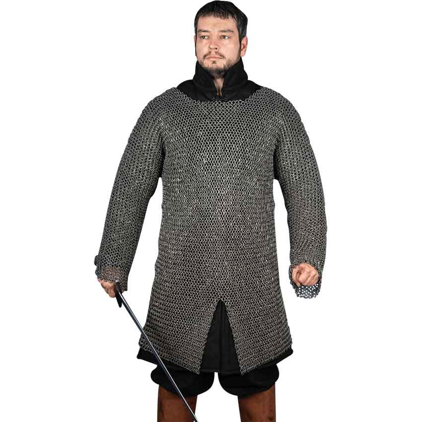 Riveted Steel Chainmail Hauberk - 10mm Round Rings