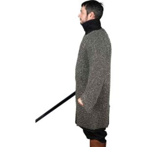 Riveted Steel Chainmail Hauberk - 10mm Round Rings
