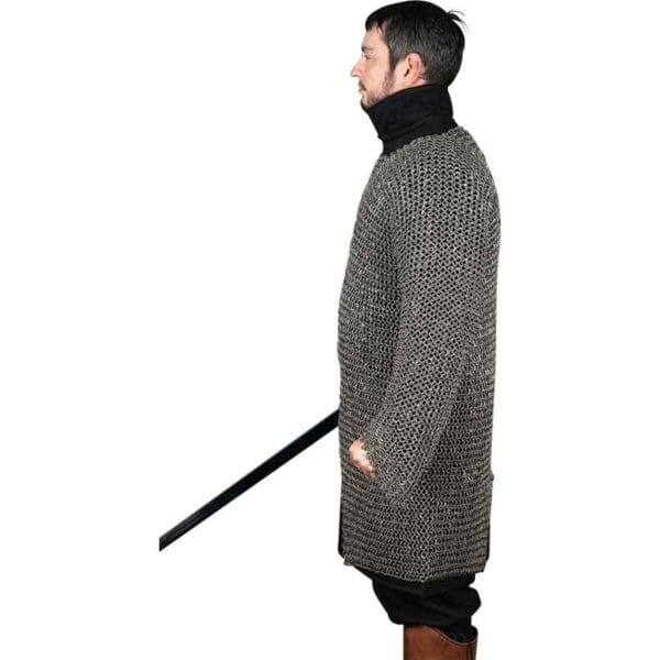 Riveted Steel Chainmail Hauberk - 10mm Round Rings