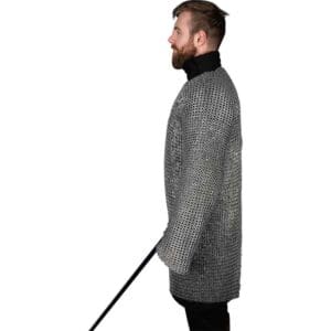 Wedge Riveted Chainmail Hauberk - 9mm Flat Rings