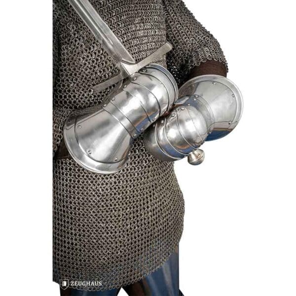 15th Century Mitten Gauntlets - Polished