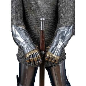 15th Century German Gauntlets with Brass Accent