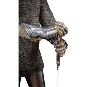 15th Century German Gauntlets with Brass Accent