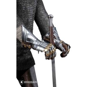 15th Century German Gauntlets with Brass Accent