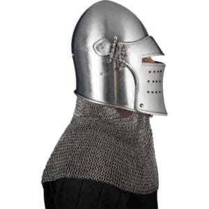 Late Medieval Avenger Bascinet Helmet - Polished