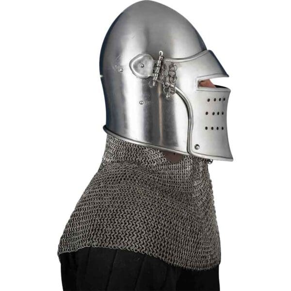 Late Medieval Avenger Bascinet Helmet - Polished