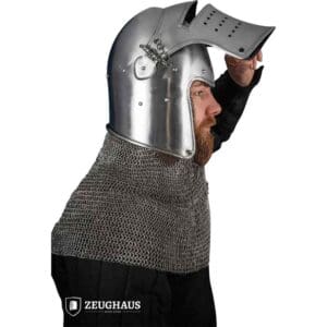 Late Medieval Avenger Bascinet Helmet - Polished