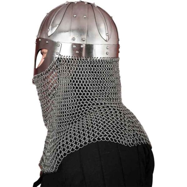 Viking Spectacle Helmet with Aventail - Polished