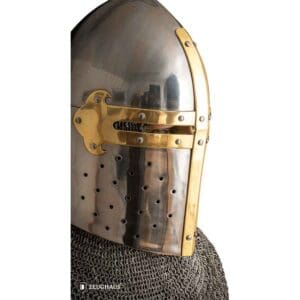Sugar Loaf Great Helmet with Brass Accent - Polished