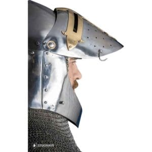 Brass Cross Sugar Loaf Helmet with Visor - Polished