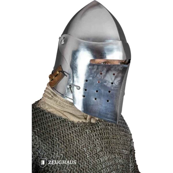 Full Visor Bascinet Helmet - Polished