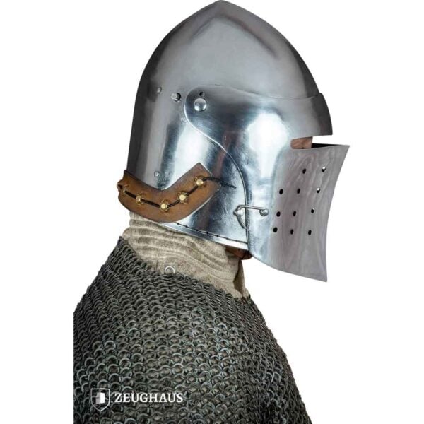 Full Visor Bascinet Helmet - Polished