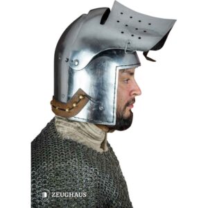 Full Visor Bascinet Helmet - Polished