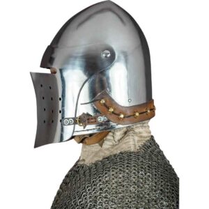 Full Visor Bascinet Helmet - Polished