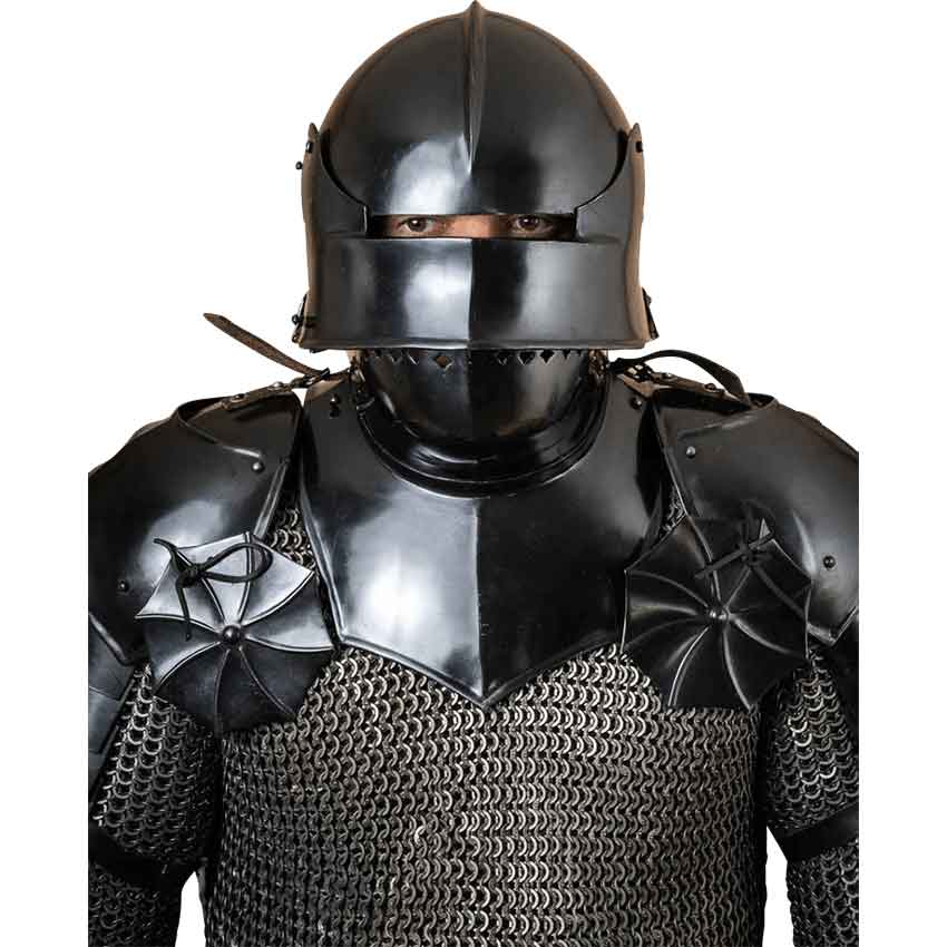 15th Century German Sallet Helmet - Blackened