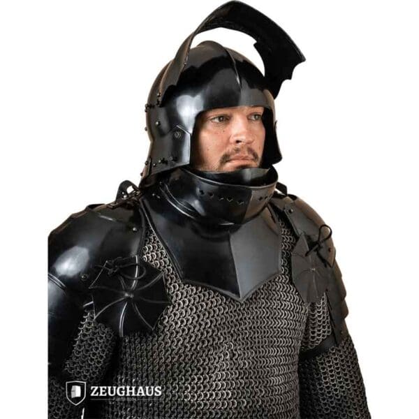 15th Century German Sallet Helmet - Blackened